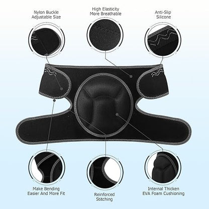 Knee Pads, Thick Sponge Anti-slip, Collision Avoidance Knee Pads, for Running, Mountaineering, House Working,Gardening Maintain (Black, Medium)
