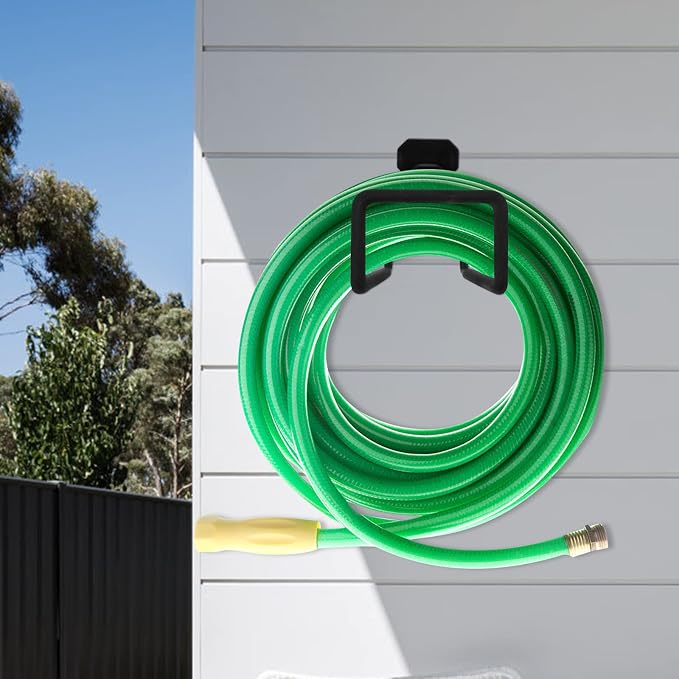 Hose Hanger 2 Pack, Heavy Duty Metal Hose Holder Wall Mount, Hook for Garden Hose/Expandable Hose/Hose Reel/Water Hose/Pocket Hose/Flexable Hose (100 Ft)