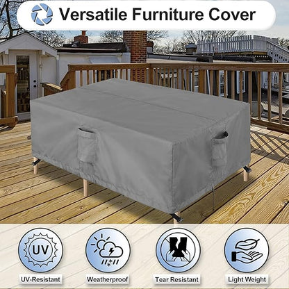 OutdoorLines Outdoor Waterproof Patio Table Furniture Set Covers - Square Couch Sectional Cover Outside Weatherproof Patio Furniture Covering for Deck, Lawn and Backyard 74" L x 74" W x 28" H, Grey