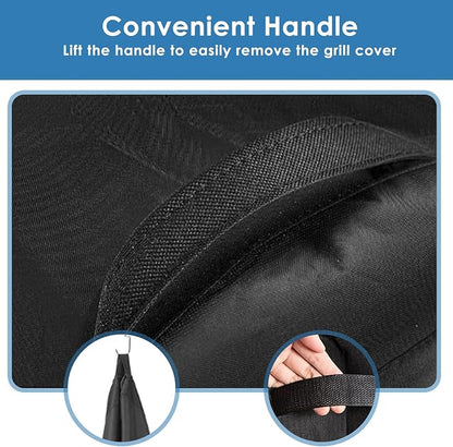 Grill Cover for Monument Grills Denali 605, 66 Inch Heavy Duty & Waterproof, Outdoor Barbecue Cover