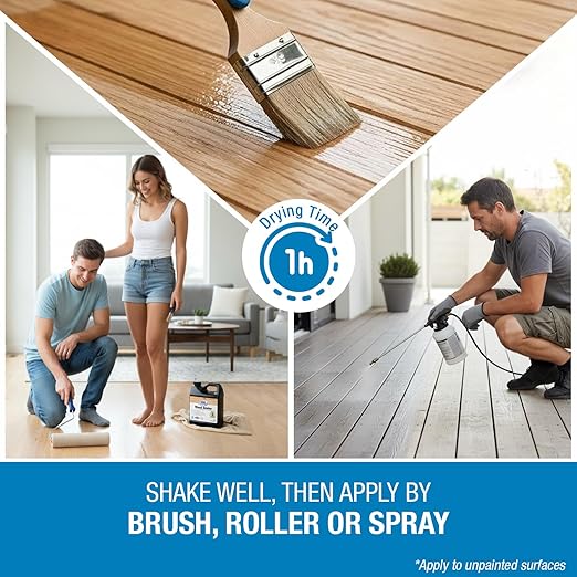 Rain Guard Wood Sealer Concentrate SP-8001 | Makes 1 Gallon | Protects Wood from Water Damage, Rotting, and Stains | Water Based Silane/Siloxane | Eco-Friendly | VOC-Free | Natural Finish