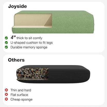 Joyside Outdoor Chair Cushions Set, 22x25/22x24 Inch Patio Furniture Deep Seat Cushions, Water Resistant & Thick Cushion, Outdoor Replacement Cushions for Seat and Sofa (Green, 4 Set)