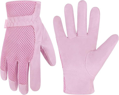 HANDLANDY Women Safety Work Gloves Utility Touch Screen Working Grip Glove for Yardwork Gardening Breathable Mechanic Gloves