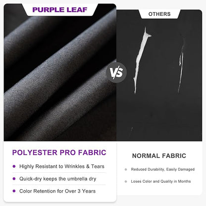 PURPLE LEAF Cantilever Patio Umbrella Outdoor Aluminum Offset Square Umbrella Windproof Heavy Duty Hanging Outside Umbrella for Deck Pool Garden