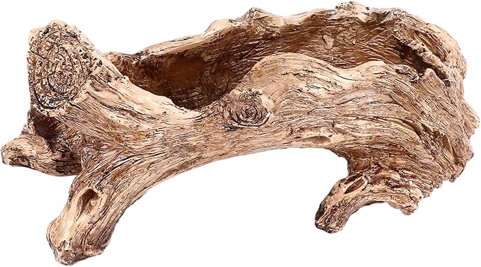 Pilipane Artificial Driftwood Planter Realistic Resin Succulent Planter Vintage Tree Root Stump Log Like Flower Container Pot for Home Garden Decoration Indoor Outdoor Use