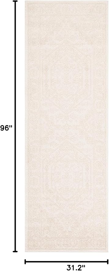 SAFAVIEH Adirondack Collection Runner Rug - 2'6" x 8', Ivory & Beige, Oriental Medallion Design, Non-Shedding & Easy Care, Ideal for High Traffic Areas in Living Room, Bedroom (ADR108E)