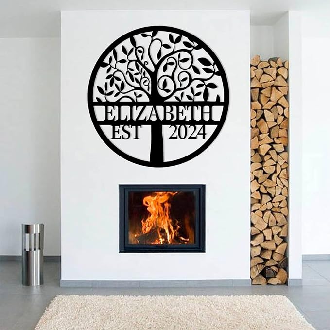 Personalized Metal Tree of Life Wall Sign | Custom Family Name Sign | Outdoor Balcony Decor | Wedding Housewarming Gift