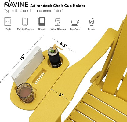 Adirondack Chair Set of 8, HDPE Folding Adirondack Chair with Multifunctional Cup Holder, Weather Resistant Fire Pit Chair for porches, patios, poolsides, Decks.