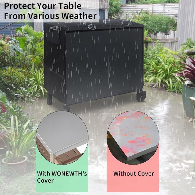 Outdoor Prep Table Cover, 36 Inch Heavy Duty Waterproof Cover for Patio, Grill Cart, BBQ Food Prep Table, Compatible with Keter Unity Small Portable Table & Storage Cabinet(36"L*24"W*32"H)