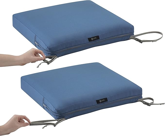 Classic Accessories Ravenna Water-Resistant 72 x 21 x 3 Inch Patio Chaise Lounge Cushion, Empire Blue, Outdoor Seat Cushion