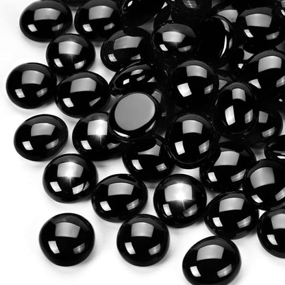 3/4 Inch Fire Glass Beads,10 Pounds Fire Pit Glass Beads High Luster for Gas Fireplace, Fire Pit Table,Landscaping (Onyx Black Luster)
