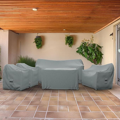 Covers & All Patio Furniture Cover, 5 Piece Outdoor Furniture Covers, Water-Repellent UV & Weather-Resistant Covers for Sofa, Loveseat, Chairs & Coffee Table