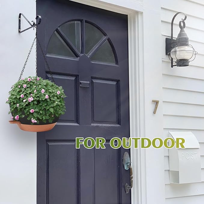 GARDIFE Hanging Planters for Indoor Outdoor Plants, 2 Pack Self Watering Hanging Pot with Drainage Holes & Removable Tray (Black, 12 inch)