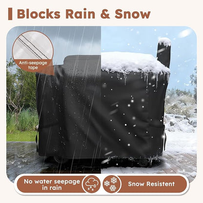 MR. COVER Grill Cover for Pit Boss 820 /Pro 850, Z Grill 700, 600D Wood Pellet Smoker Cover for Pitboss, Waterproof & Heavy Duty BBQ Grill Cover for Pit Boss 820 Deluxe, Pro 850 and Z Grill 700, Black