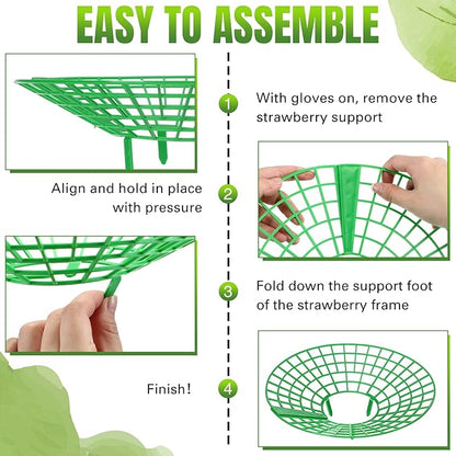 45 Pieces Strawberry Supports Strawberry Plant Holders Stand Waterproof Strawberry Plant Trellis Protectors Reusable Strawberry Growing Racks Frame for Plant Flower Fruit Strawberry Garden Planting