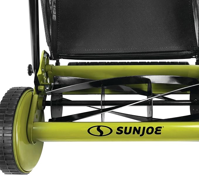 Sun Joe MJ502M Reel Mower w/ 8.5-Gallon, 9-Position Height Adjustment, Foam Grip, Compact Design, Green, 20-Inch Manual w/Grass Catcher