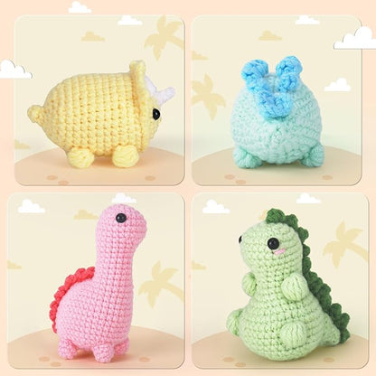 Crochetta Crochet Kit for Beginners, Crochet Starter Kits for Adults, Amigurumi Craft Knitting Crocheting Kits with Step-by-Step Video Tutorials, 6 Pc Hanging Potted Plants Family(40%+ Yarn