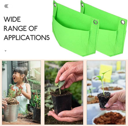 3pcs Hanging Strawberry Planter Bags Fabric Nursery Pouch Vertical Garden Grow Bags for Seedlings Balcony Patio Planting