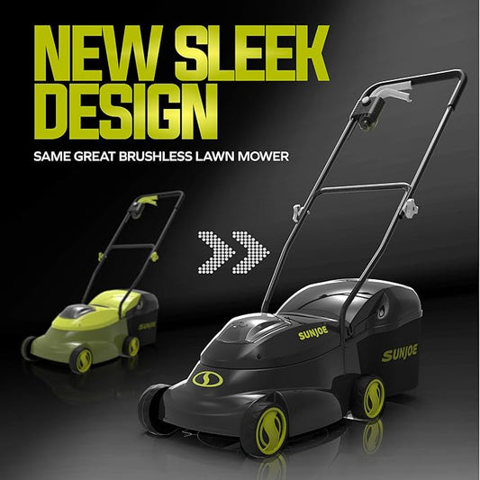 Sun Joe MJ24C-14-XR 24V IONMAX Walk-Behind Lawn Mower with 600W Motor, 14-Inch Mowing Width, Includes Collection Bag, Battery, and Charger