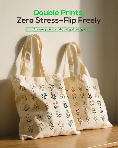 METALPHA Aesthetic Tote Bag for Women Girls - Resuable Double-Sided Printed Canvas Tote Bag with Snap Closure and Pocket
