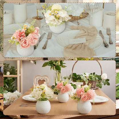 6 Pcs Golf Vase for Table Centerpieces 4 Inch Resin Pots Spring Planters Flower Pot Containers White Flower Containers Decorative Planter for Spring Golf Sport Birthday Events Party Decor