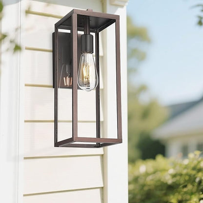 ALLGOT Outdoor Wall Sconce, Outside Porch Light, Anti-Rust Outdoor Wall Lantern Lamp, Exterior Lighting Fixture for Front Porch Corridor Doorway Patio (Oil-Rubbed Bronze, 16 Inch Height)