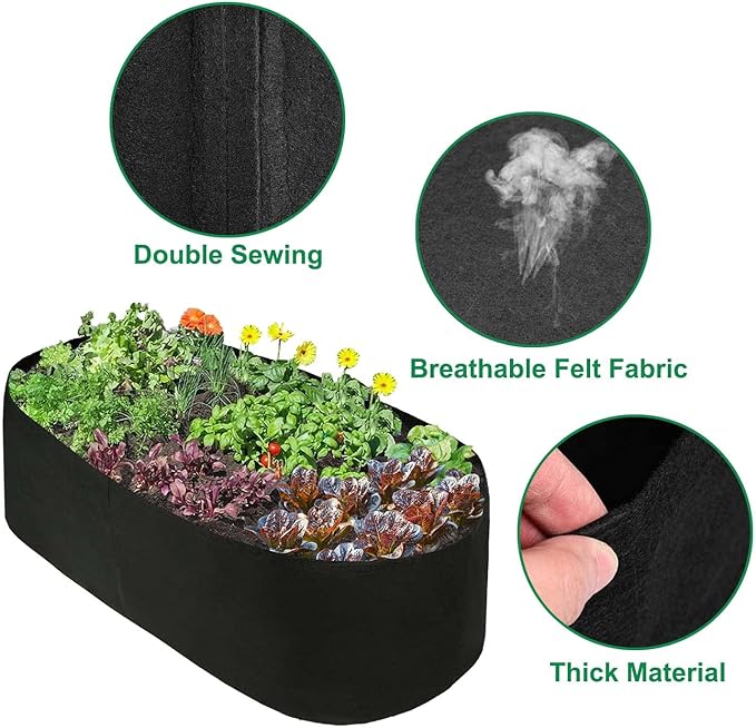 Feitore Fabric Raised Garden Bed, 2ft x 4ft Garden Grow Bags Planting Bed Rectangle Garden Containers for Vegetables Plants Flowers Outdoor
