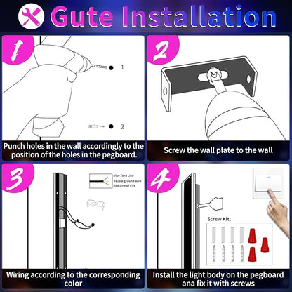 2 Pack RGB Modern Outdoor Wall Lights, 57inch Dimmable LED Wall Sconce Light with Remote Control, 10 Colors, 5 Modes, IP65 Waterproof Exterior Light Fixture for Porch, Patio, Garage