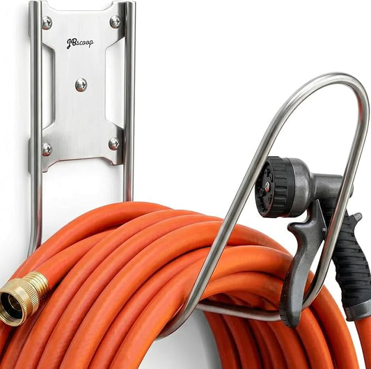 JBscoop Large Stainless Steel Hose Holder, Heavy Duty Hose Hanger (1)