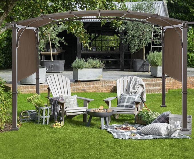 Universal Doubleton Steel Pergola Replacement Cover for Pergola Structures L-PG080PST, 80''x 205'' (Brown)