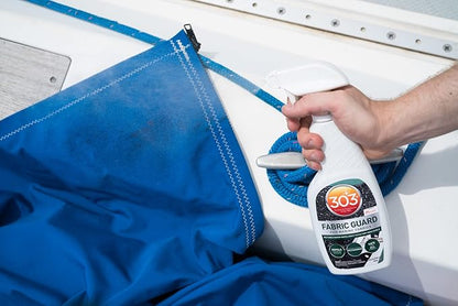 303 Marine Fabric Guard for Boat Covers & Canvas, 16 oz | Restores water and stain resistance on boat covers, canvas, and marine fabrics.