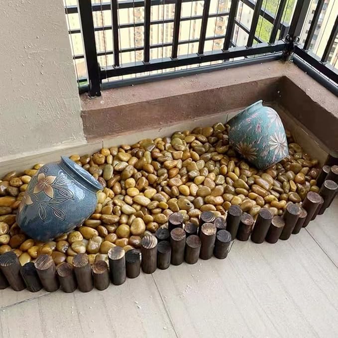 YISZM 40lbs Yellow River Rocks for Landscaping, 1-2 Inch Natural Pebbles for Indoor Plants, High Polished Decorative Stones Garden Outdoor and Indoor DIY Vase Filler Fish Tank Aquariums