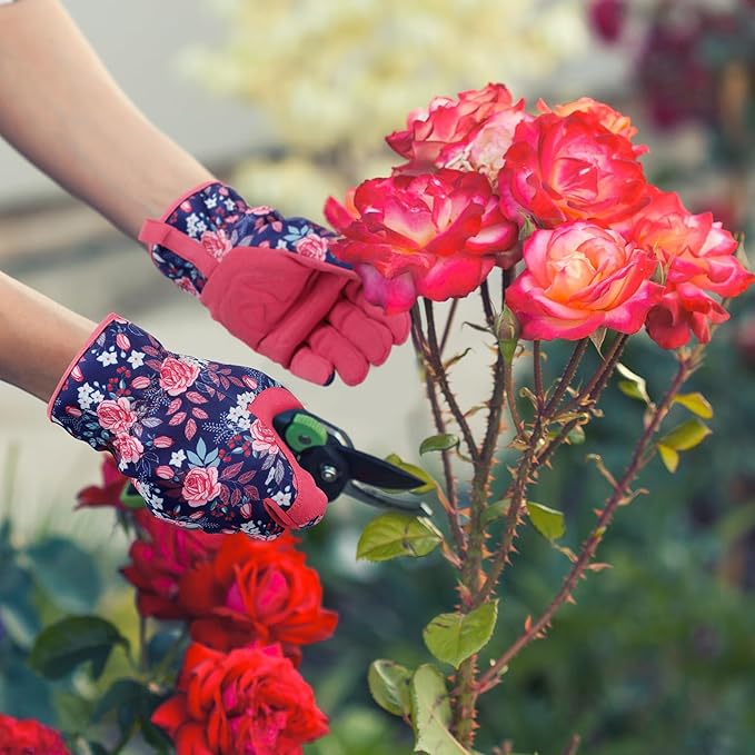 fauson Gardening Gloves - Gardening Gloves for Women Firm Grip Breathable Garden Gloves Thorn Proof for Digging, Planting