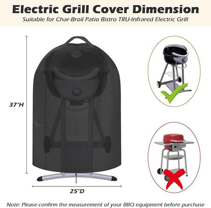 Grill Cover for Charbroil Patio Bistro Electric Grill Without Side Shelves, Waterproof BBQ Griddle Cover for Char Broil Model 20602109