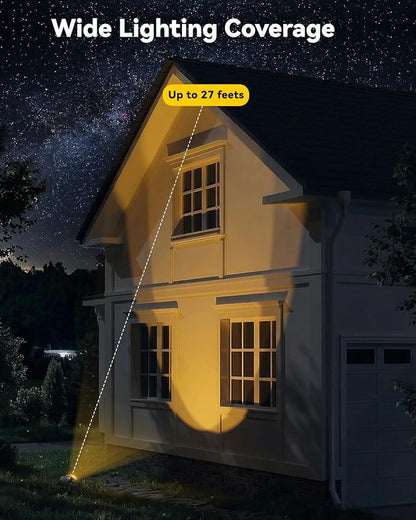 Solar Spot Lights Outdoor Waterproof IP68, RGB Colors Changing Solar Lights with 4 Lighting Modes, Solar Powered Lights Outdoor for Garden Yard Pathway Landscape (4Pack)