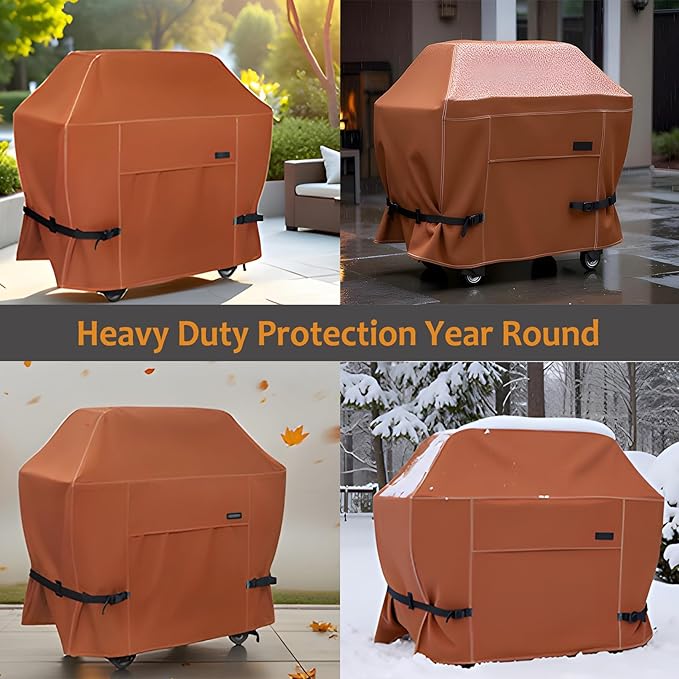 NettyPro Grill Cover Heavy Duty Waterproof 72 inch, Outdoor 3-5 Burners Gas BBQ Cover for Outside Weber, Char-Broil, Brinkmann, Nexgrill Large Barbecue, Black