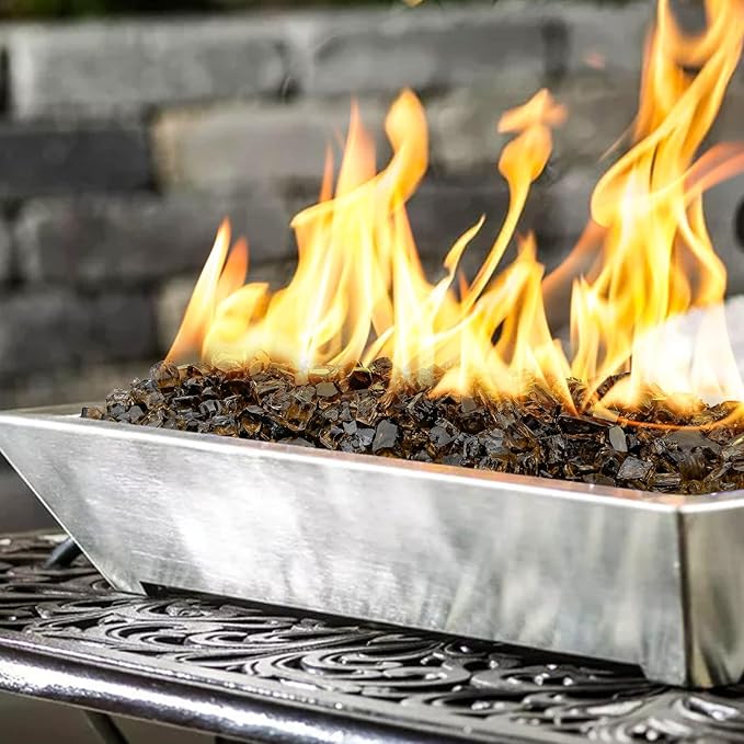 Mr. Fireglass 10 Pounds Fire Glass - 1/4 Inch High Luster Reflective Tempered Fire Pit Glass Rocks for Propane & Natural Gas Fire Pit Table Fireplace and Landscaping, Bronze