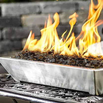Mr. Fireglass 10 Pounds Fire Glass - 1/4 Inch High Luster Reflective Tempered Fire Pit Glass Rocks for Propane & Natural Gas Fire Pit Table Fireplace and Landscaping, Bronze