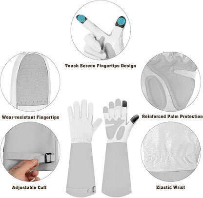 Long-Gardening-Gloves for Women/Men - Thorn Proof Rose Pruning Gloves Heavy Duty Gauntlet, Best Garden Gifts for Gardener-L