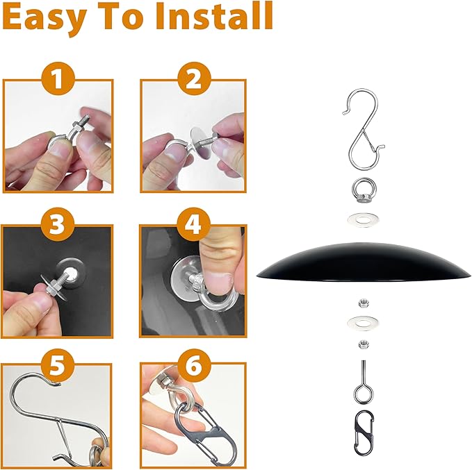 13" Hummingbird Feeder Shade Cover Accessories, Hanging Bird Feeder Rain Cover Metal Assembly Kit，for Hummingbird Feeder Sunshade Installation, 2-Piece Set