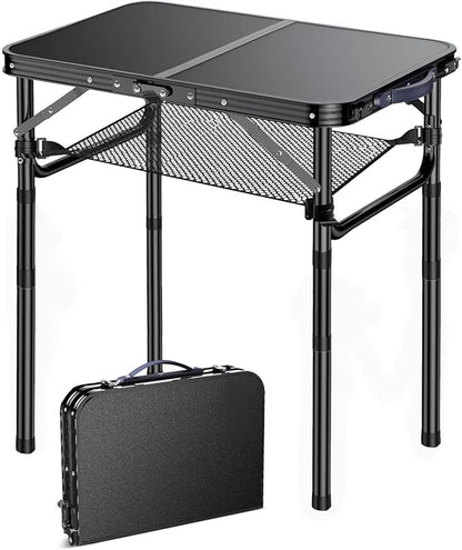 Folding TV Trays Foldable Dinner Tray Table Adjustable Height Food Snack Eating Couch Side Table Sturdy Aluminum Portable Sofa Tray End Table for Outdoor Indoor Camp Pinic Bed Couch Living Room(Black)