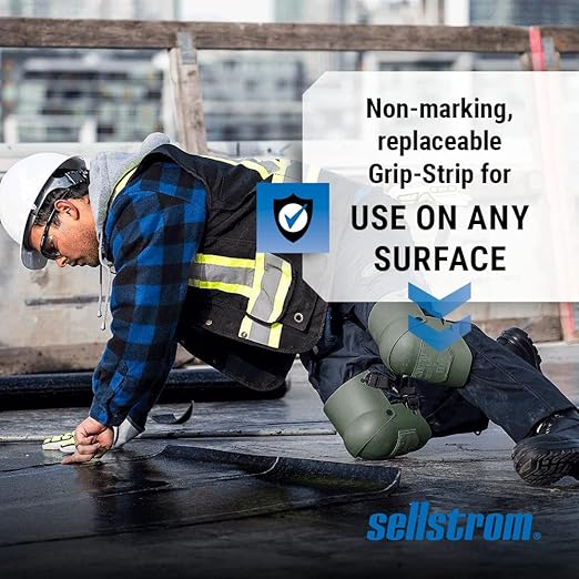 Sellstrom Ultra Flex KneePro Professional Knee Pads for Men & Women with Thick Foam Cushioning & Heavy Duty Hard Outer Shell - Adjustable Straps with Speed-Clips & Ergonomic Metal Hinges - for Construction Work, Gardening, Roofing, Flooring