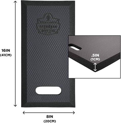 Ergodyne ProFlex 376 Kneeling Pad, Lightweight Kneeling Mat, Thin Foam Knee Cushion, Small, 8" x 18" x 0.5", Black