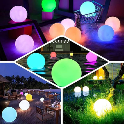 Efavormart 16” Cordless Floating Pool Lights with Remote, Garden Lights 16 RGB Colors with 4 Color Modes Light Up Ball for Swimming Pool, Back Yard, Fountain, Garden, Pathway, Lawn