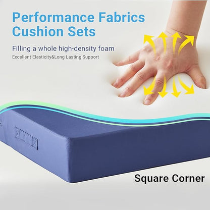 Outdoor Cushions for Patio Furniture,Outdoor Seat Cushion Set 24 x 24 x 4 Inch,Waterproof & Fade Resistant Outdoor Chair Cushions, Patio Chair Cushion, Navy Blue