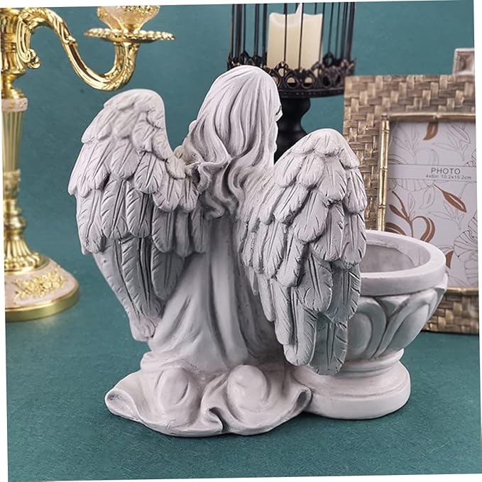 1Pc Chic Angel Resin Flowerpot Decorative Succulent Planter for Home Garden and Exquisite Craftsmanship for Indoor and Outdoor Use