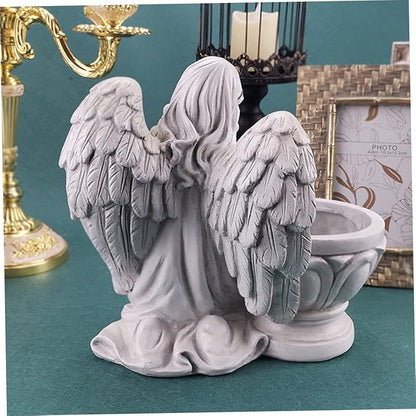 1Pc Chic Angel Resin Flowerpot Decorative Succulent Planter for Home Garden and Exquisite Craftsmanship for Indoor and Outdoor Use