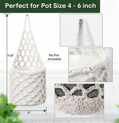 2 Packs Hanging Planters for Indoor Plants up to 6 in., Wall Plant Holder | Plant Hanger Indoor, Wall Planters for Indoor Plants, Hanging Plant (2PK, for 6 inch Pot)
