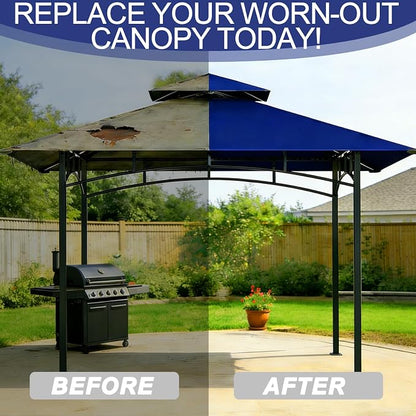 Grill Gazebo Replacement Roof, 5x8ft Outdoor BBQ Gazebo Canopy Cover, Double Tiered Grill Gazebo Replacement Roof for #L-GG001PST-F