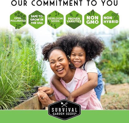 Chive Seeds Collection - Common & Garlic Chives Seed for Planting - 2 Packets of Non-GMO Heirloom Open-Pollinated Herb Varieties to Plant in Your Garden - Survival Garden Seeds